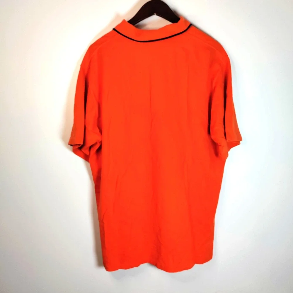 Polo Ralph Lauren Orange/*Navy Trim XL Golf Athletic‎ Beach Travel Stretch Shirt